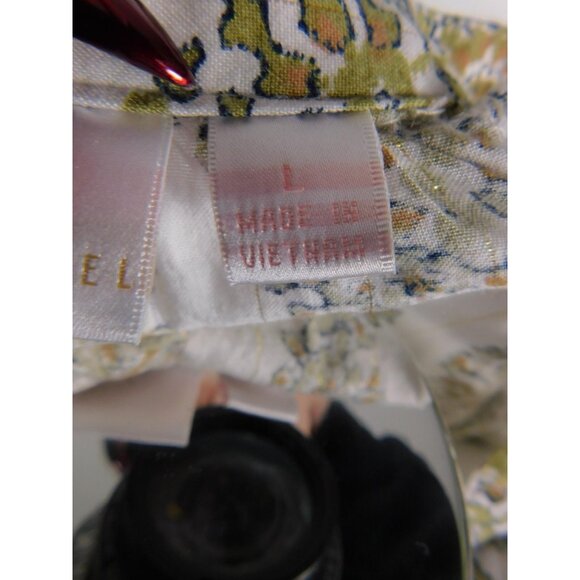 Belle by Kim Gravel Large Green Boho V Neck Tunic Print - Picture 11 of 12